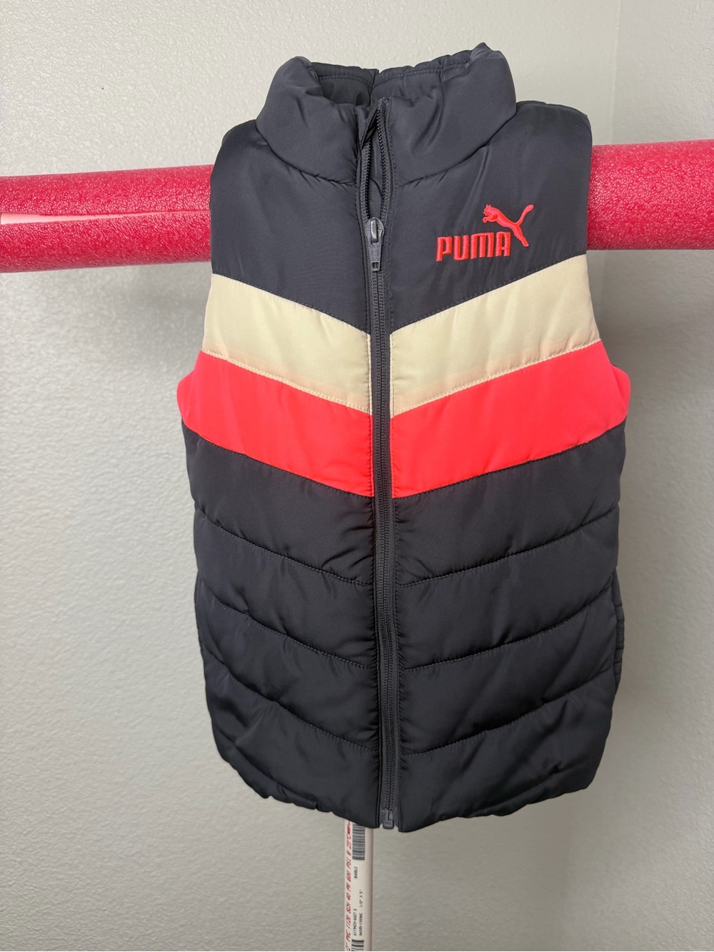 Puma Black Vest with Red & Cream Chevron